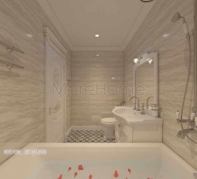 Thiết kế nội thất phòng tắm, nhà vệ sinh chung cư Ruby Tower